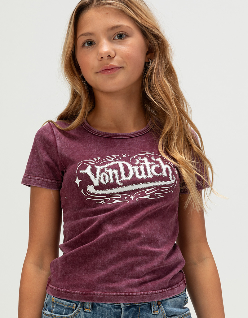 VON DUTCH Logo Girls Washed Tee image number 3