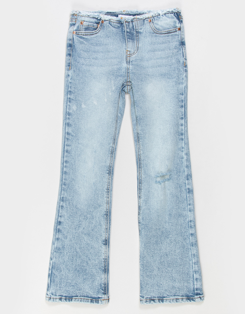 RSQ Girls Frayed Waistband Mid Rise Flare Jeans image number 0