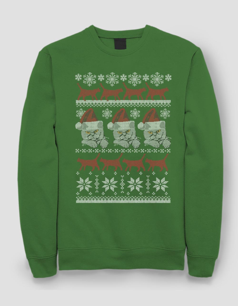 HOLIDAY Cat Santa Hat Unisex Ugly Christmas Sweatshirt image number 0