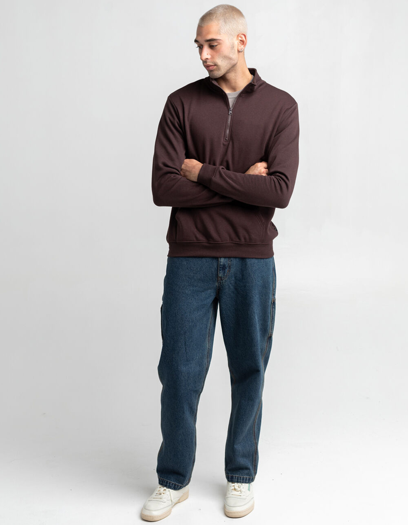RSQ Mens Plum 1/4 Zip Mock Neck Sweatshirt image number 4