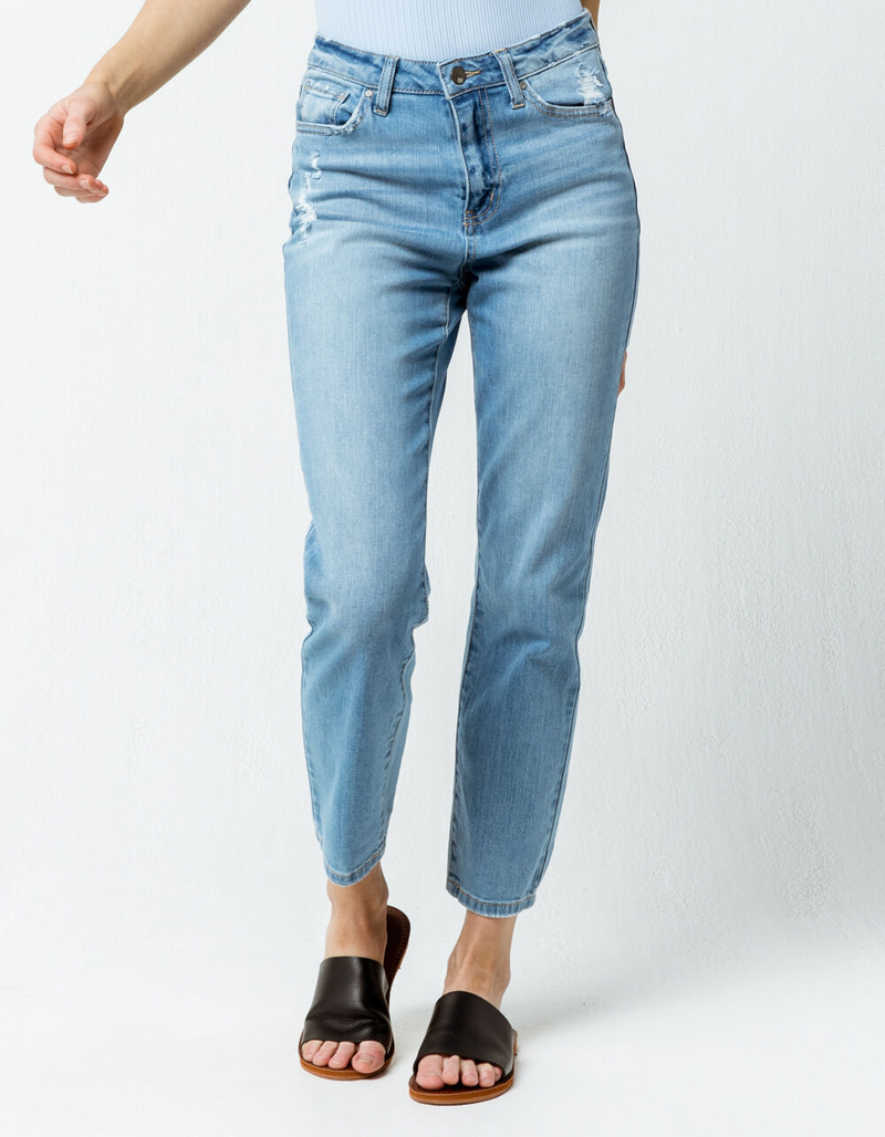 RSQ High Rise Medium Wash Womens Straight Leg Jeans image number 3