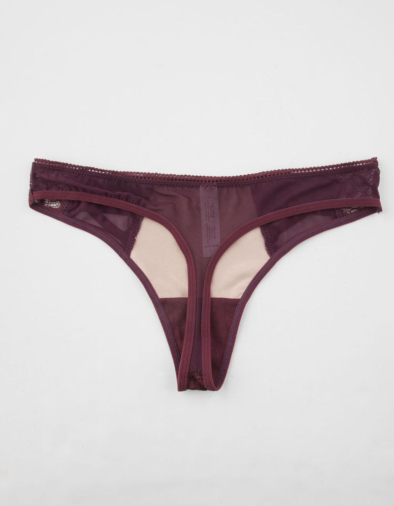 FULL TILT Burgundy Lace Thong image number 1