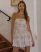 WEST OF MELROSE Printed Bubble Hem Womens Tube Dress image number 2
