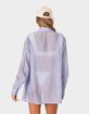 EDIKTED Bryce Oversized Sheer Button Up Shirt image number 5