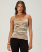 FULL TILT Camo Womens Long Henley Cami image number 1