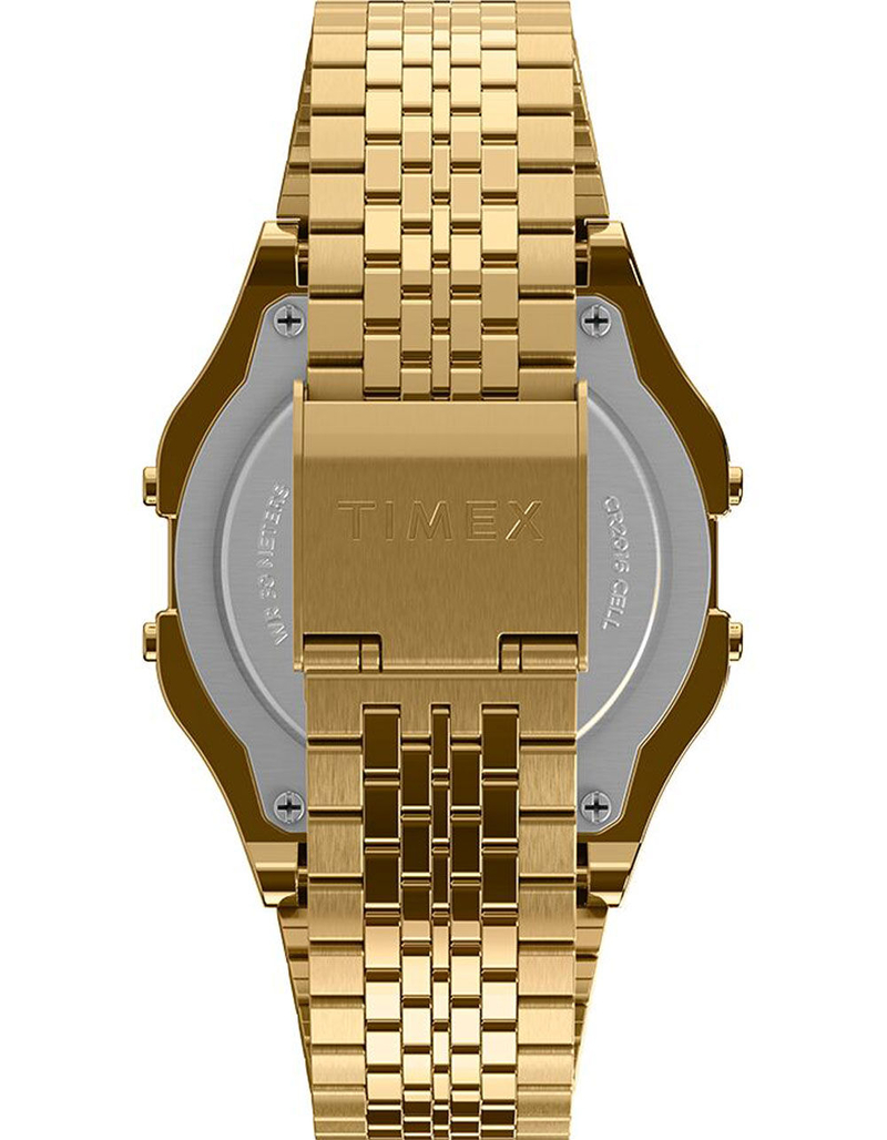 TIMEX T80 34mm Stainless Steel Digital Gold Bracelet Watch image number 2
