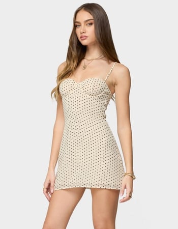 EDIKTED Polka Dot Cupped Chiffon Mini Dress Alternative Image