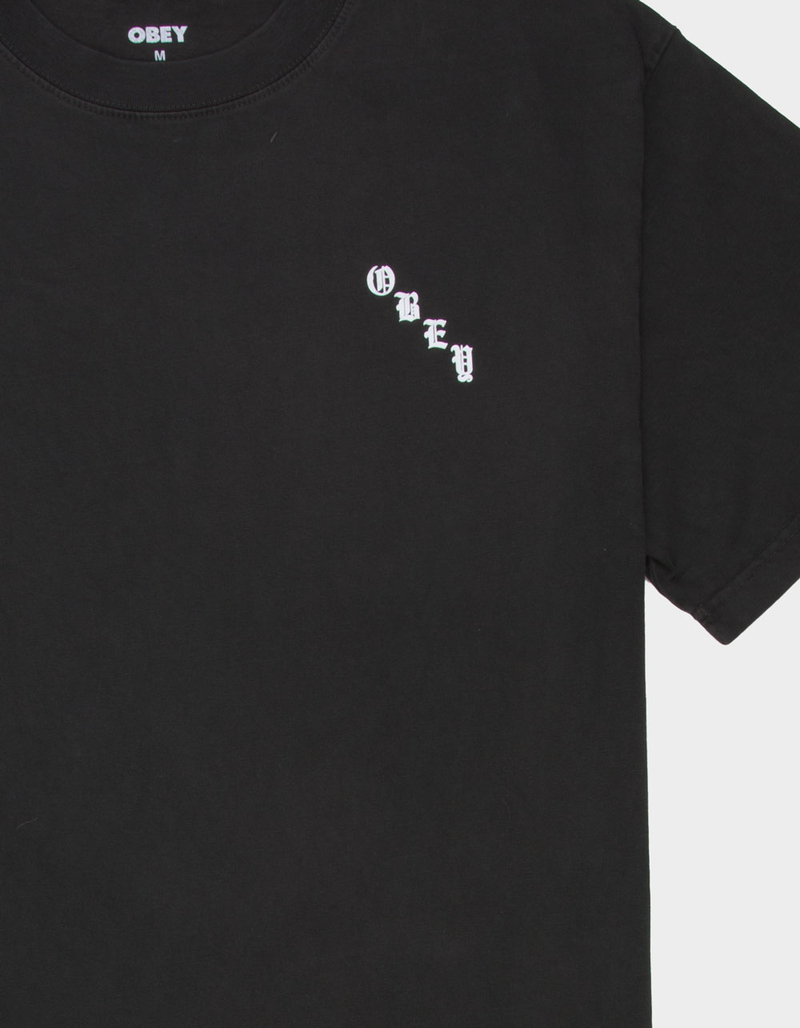 OBEY Spider Rose Mens Heavyweight Boxy Tee image number 3