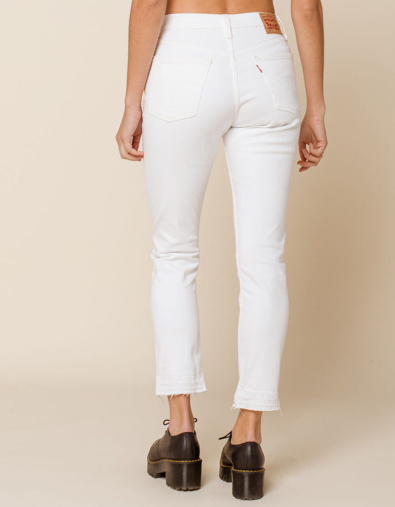LEVI'S 501 Womens White Stretch Skinny Jeans image number 3