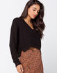 RETROD V-Neck Black Womens Crop Sweater image number 2