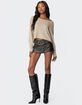 EDIKTED Washed Faux Leather Mini Skort image number 3