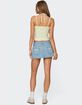 EDIKTED Eyelet Bows Denim Mini Skirt image number 2