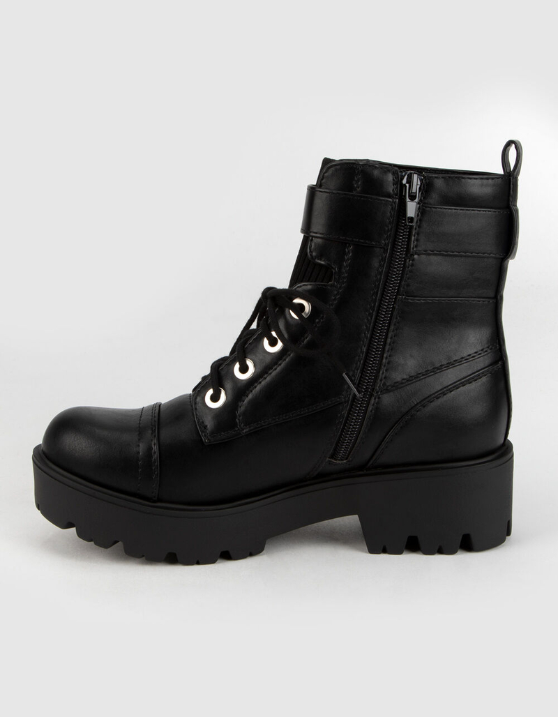 SODA Lug Buckle Womens Combat Boots image number 2