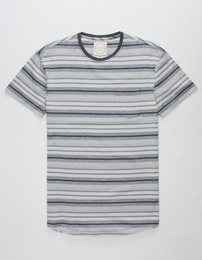 BIRCH BLACK Retro Stripe Mens Pocket Tee image number 0