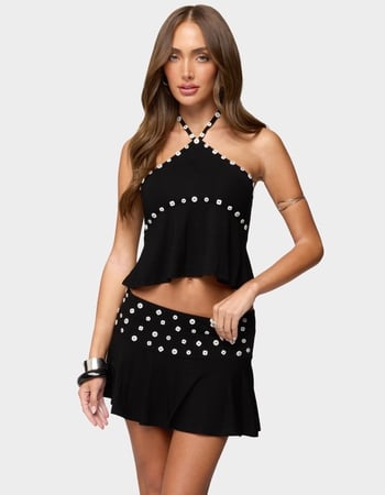 EDIKTED Kayce Button Halter Top Primary Image