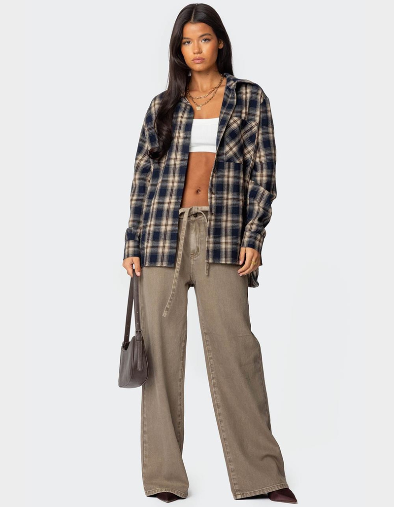 EDIKTED Hudson Oversized Tie Belt Jeans image number 1