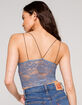 FULL TILT Lace Back Strappy Seamless Womens Dark Blue Cami image number 3