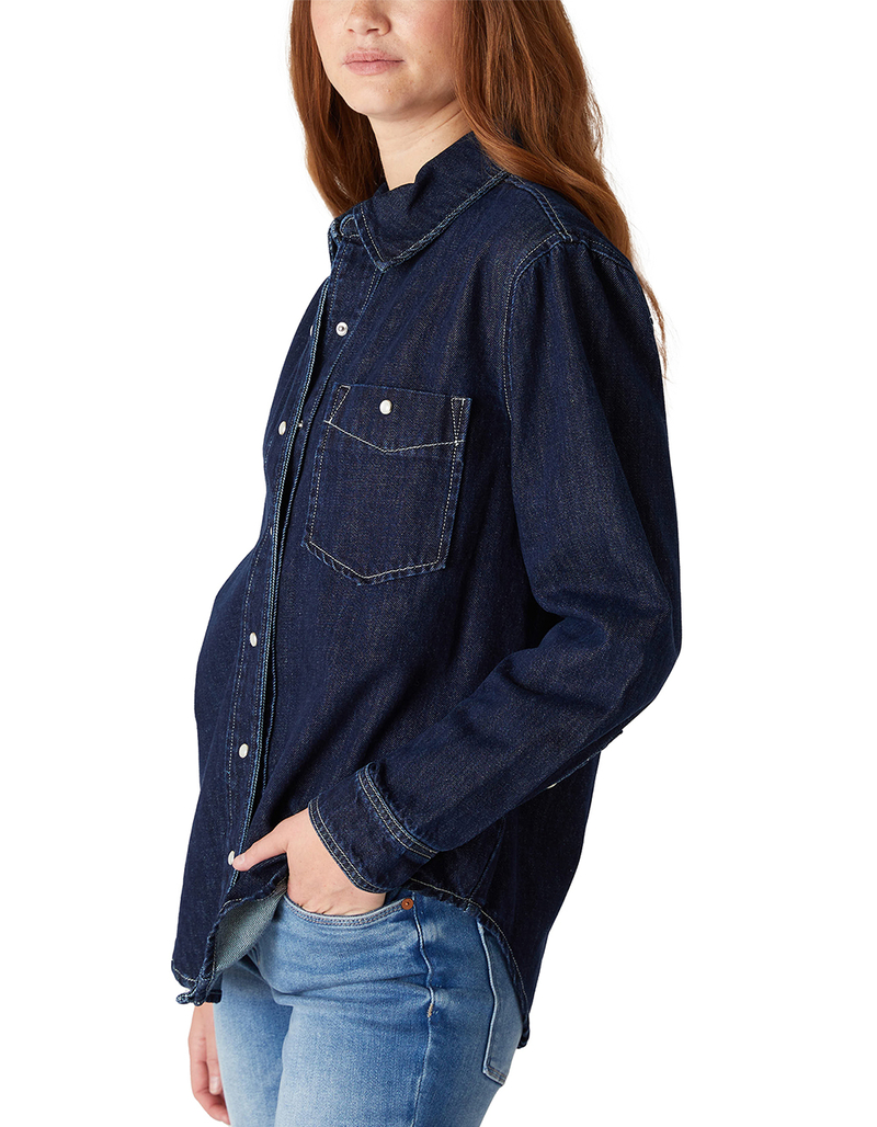 BLANK NYC Shot Caller Womens Shirt BLUE/NAVY Tillys