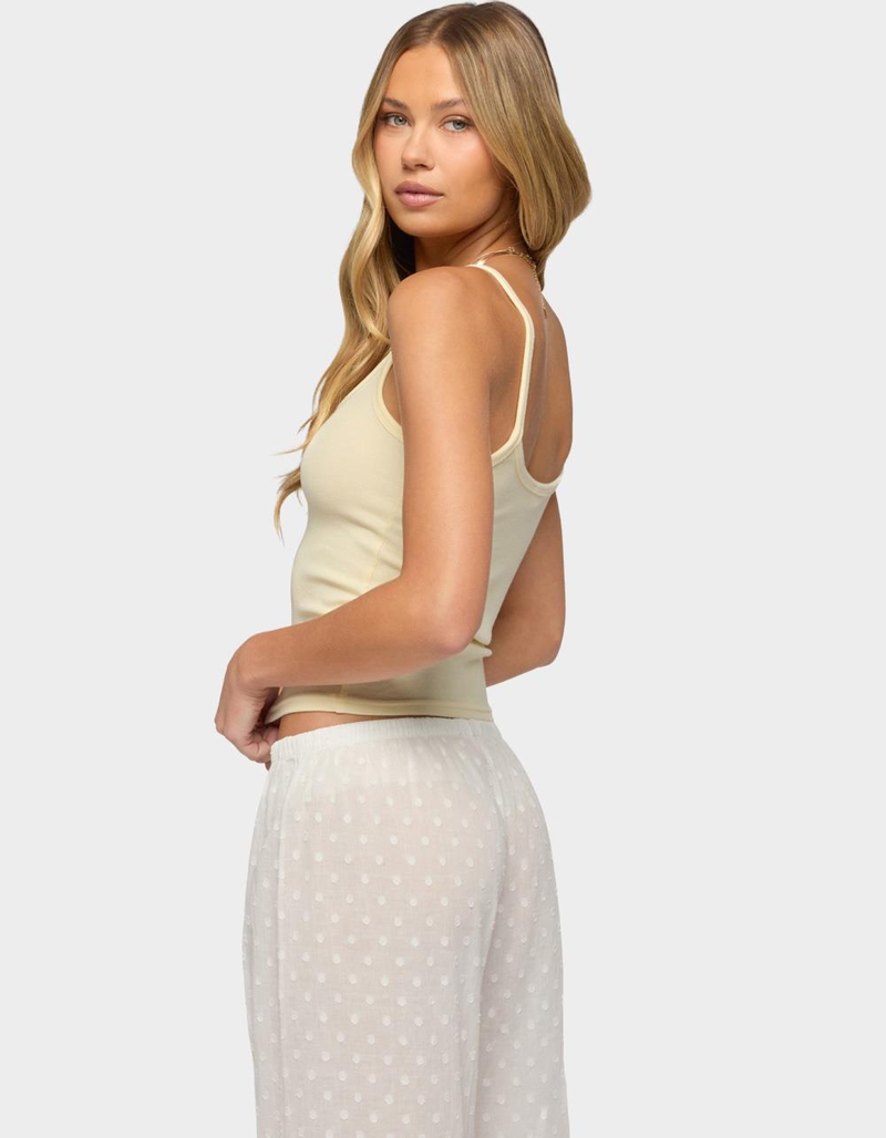 EDIKTED Aspyn V-Neck Ribbed Tank Top image number 2