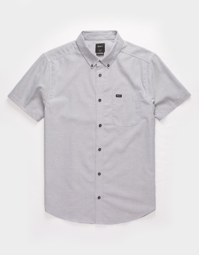 RVCA That'll Do Camicia Uomo Manica Corta | Bianco XX-Large | Slim Fit Oxford Elasticizzato Con Taschino