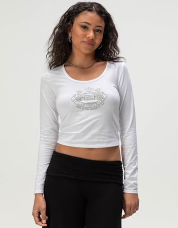 JUICY COUTURE Womens Long Sleeve Baby Tee Primary Image
