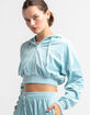 RSQ Womens Blue Velour Zip Up Hoodie image number 2