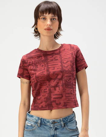 GUESS ORIGINALS Eco Printed Womens Baby Tee Primary Image