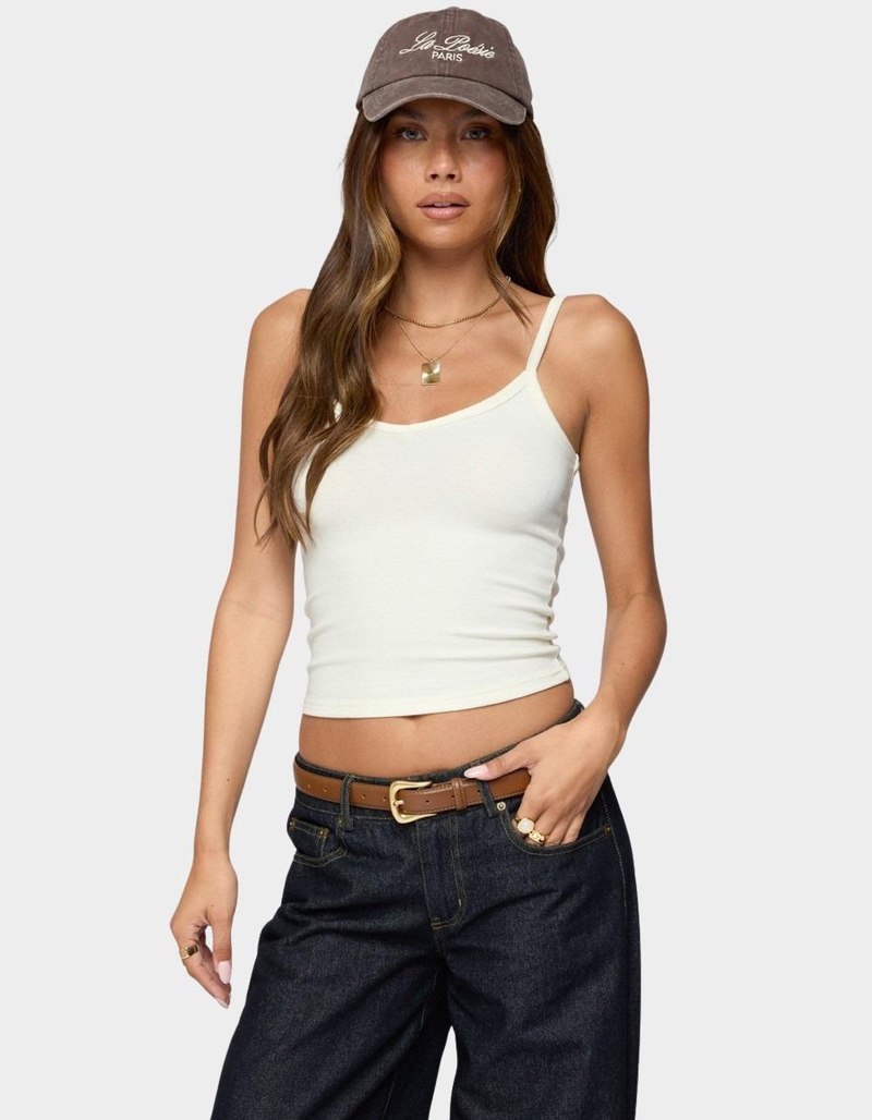 EDIKTED Aspyn V-Neck Ribbed Tank Top image number 0