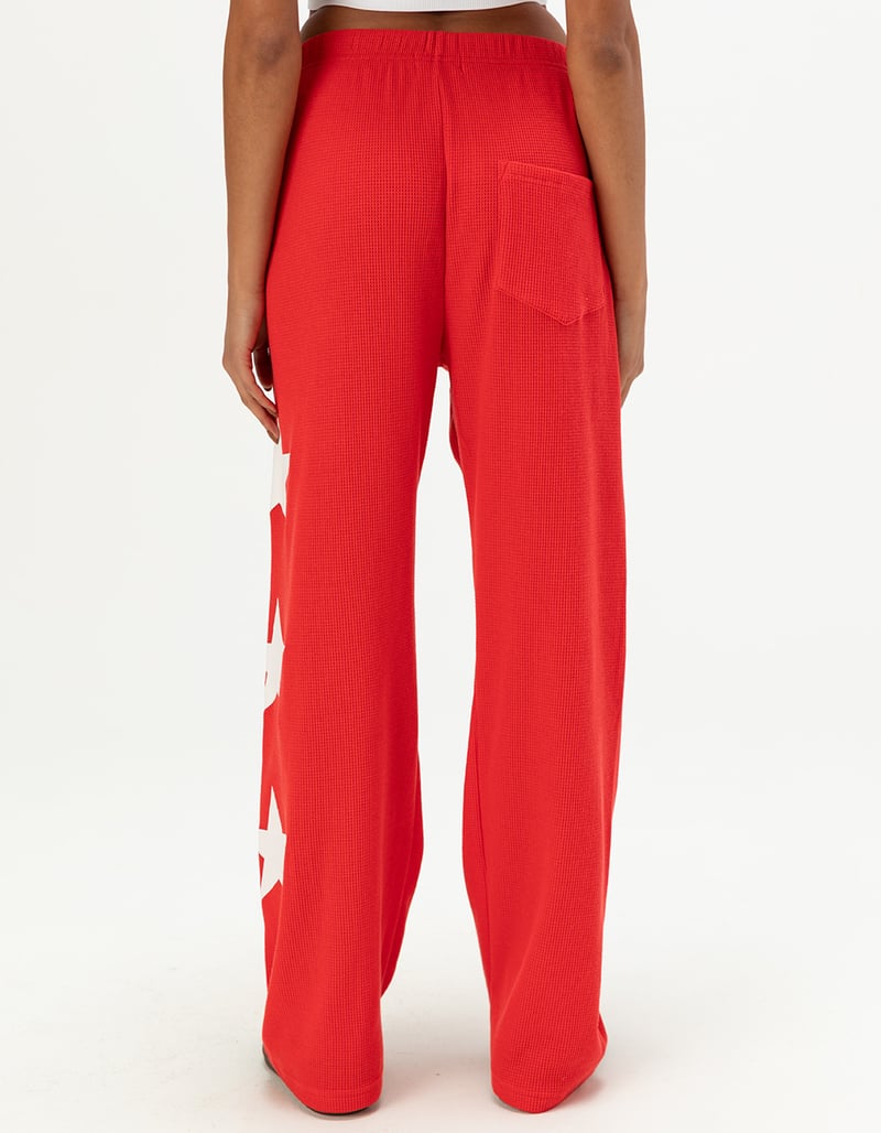 THE MAYFAIR GROUP Womens Waffle Knit Wide Leg Sweatpants image number 3