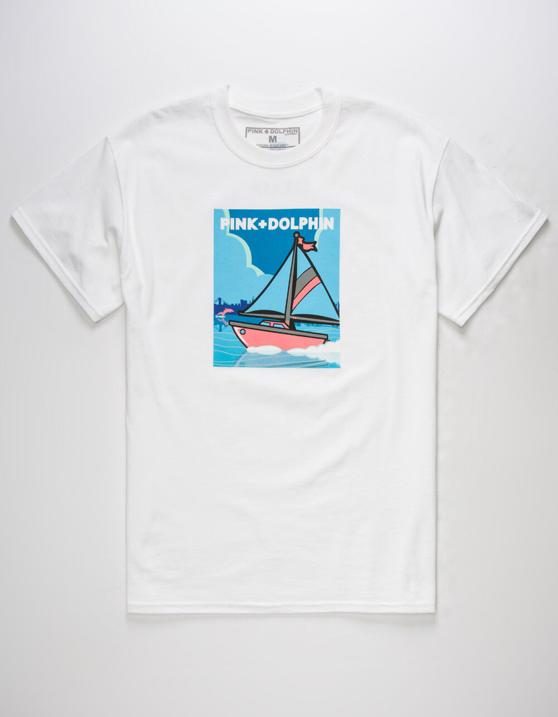 PINK DOLPHIN Travel Portrait Mens T-Shirt image number 0
