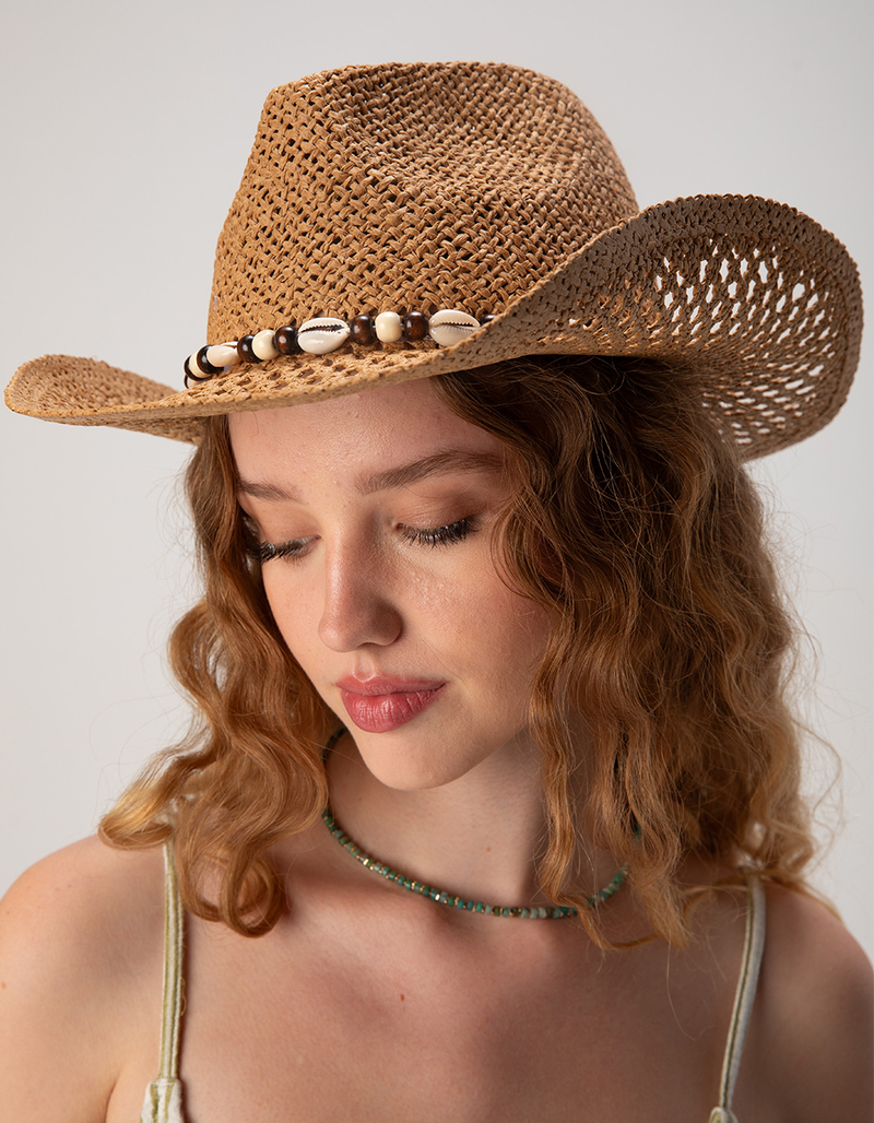 Puka Shell Beaded Womens Cowboy Hat image number 4