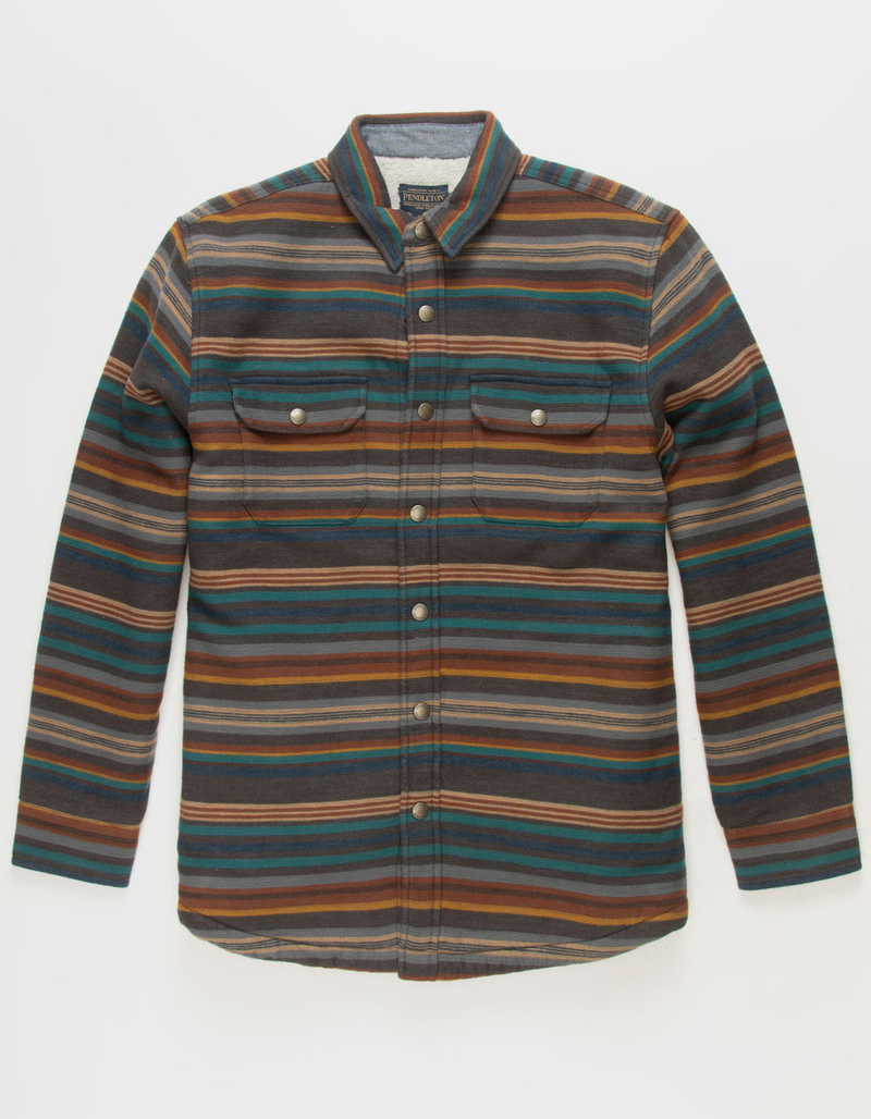 PENDLETON Striped Doublesoft Sherpa-Lined Mens Shirt Jacket image number 0