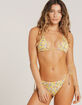 FULL TILT Floral Smocked Triangle Bikini Top image number 7