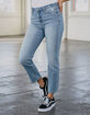 RSQ High Rise Light Wash Womens Straight Leg Jeans image number 2