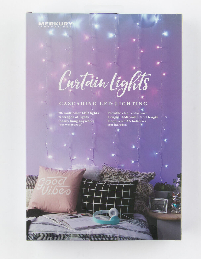 MERKURY INNOVATIONS Cascading Cool White, Pink, & Purple Curtain Lights image number 1