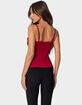 EDIKTED Crimson Lacey Split Front Top image number 5