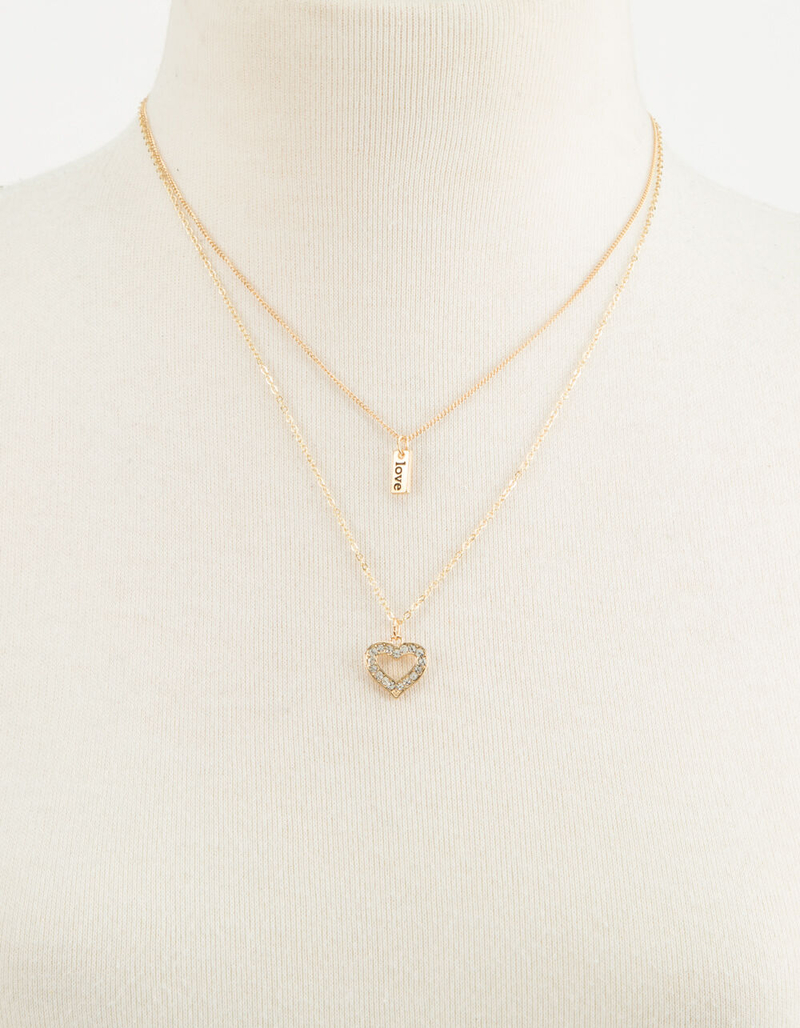 FULL TILT Heart & Love Layered Necklace image number 1