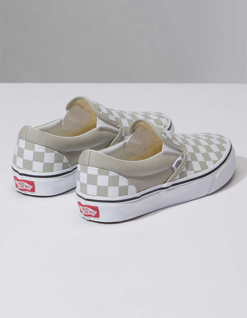 VANS Checkerboard Classic Slip-On Desert Sage Womens Shoes image number 3