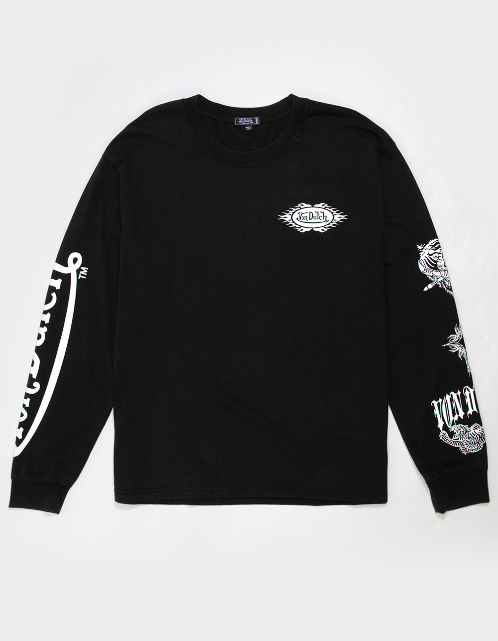 VON DUTCH Patch Mens Long Sleeve Tee - WASHED BLACK | Tillys