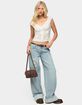 EDIKTED Contrast Heart Low Rise Baggy Jeans image number 4