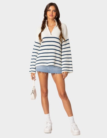 EDIKTED Oversize Quarter Zip Womens Sweater Alternative Image