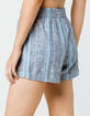 SKY AND SPARROW Stripe Linen Blue Womens Shorts image number 2