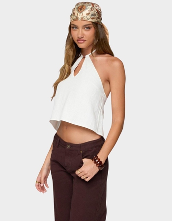 EDIKTED Oliviana Linen Look Halter Top Alternative Image