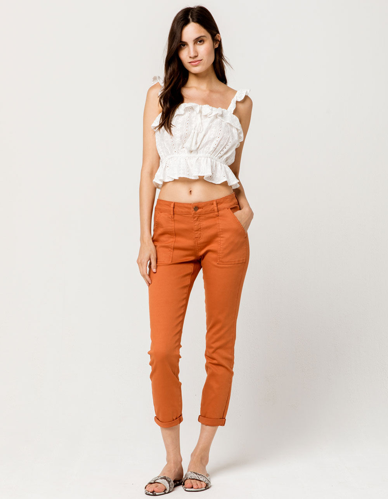 SKY AND SPARROW Roll Cuff Womens Cargo Pants image number 3