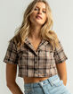 FULL TILT Plaid Womens Camp Shirt image number 1