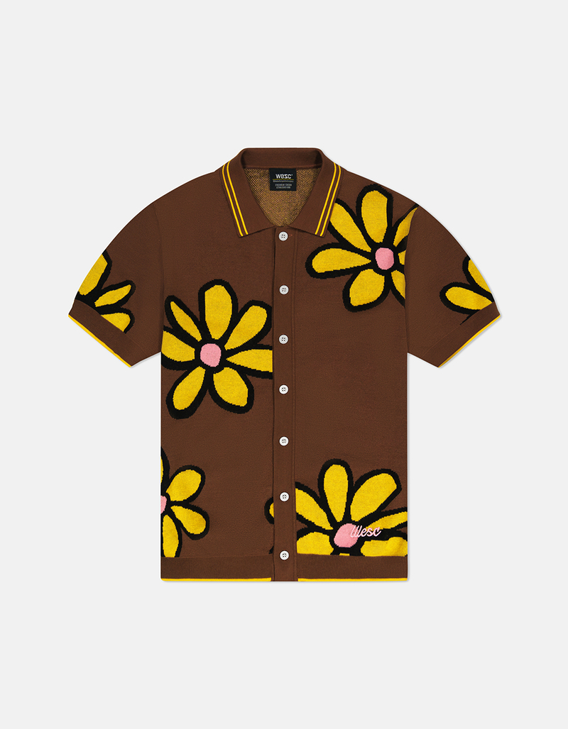 WESC Daisys Polo Collar Mens Short Sleeve Cardigan image number 0