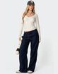 EDIKTED Mel Lace Trim V-Neck Top image number 2