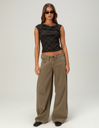 BDG Urban Outfitters Fia Check Womens Off The Shoulder Top Alternative Image