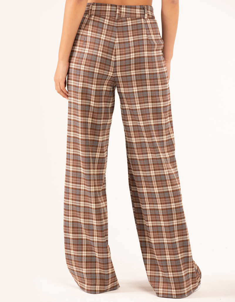 RSQ Womens Wide Leg Plaid Pants image number 3