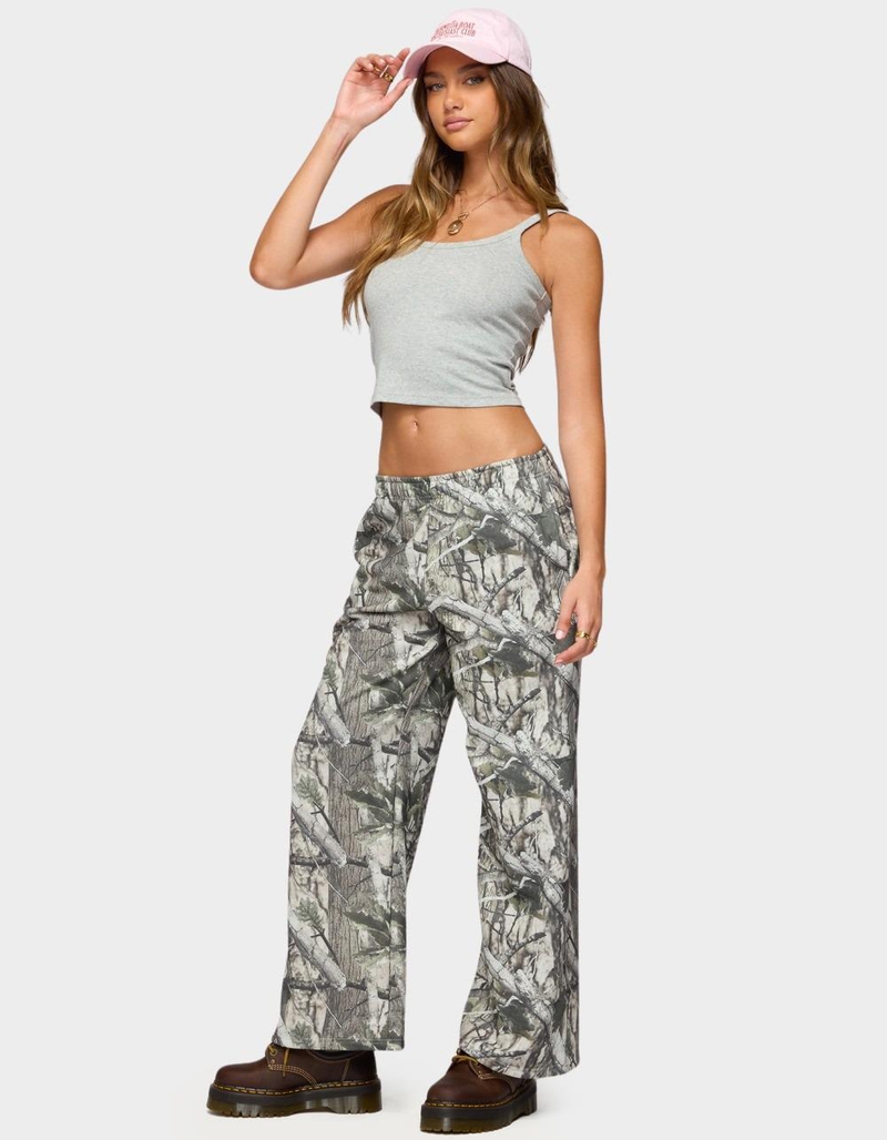EDIKTED Camo Straight Leg Sweatpants image number 3